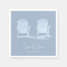 Adirondack Beach Chairs Dusty Blue White Wedding