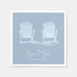 Adirondack Beach Chairs Dusty Blue White Wedding Servet