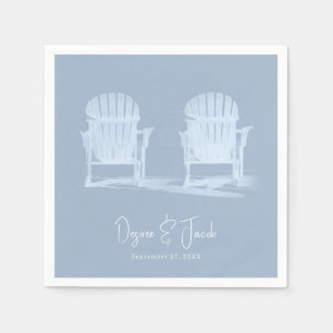 Adirondack Beach Chairs Dusty Blue White Wedding Servet