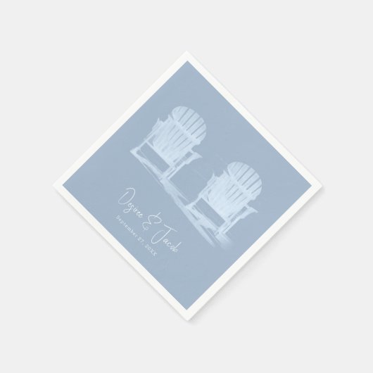 Adirondack Beach Chairs Dusty Blue White Wedding Servet (Hoek)