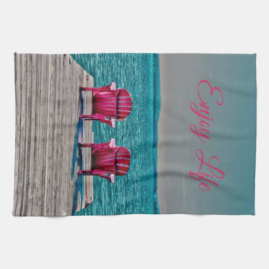 Adirondack Beach Chairs genieten van het leven in Theedoek (Horizontaal)