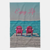 Adirondack Beach Chairs genieten van het leven in  Theedoek (Verticaal)