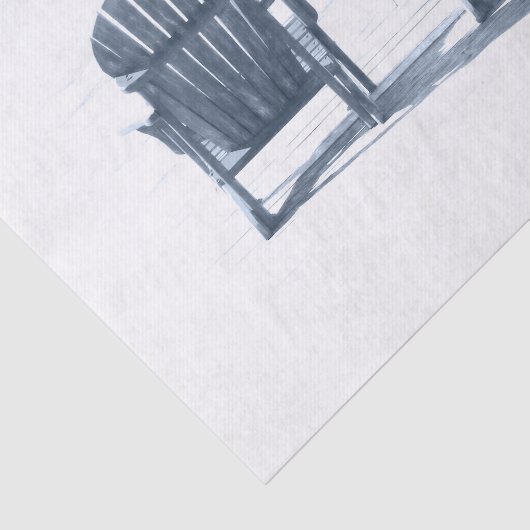 Adirondack Beach Chairs Grey White Rustic Tissuepapier (Detail)