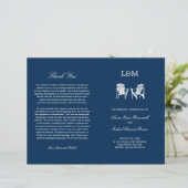 Adirondack Beach Chairs Navy Blue Wedding Programm (Staand voorkant)