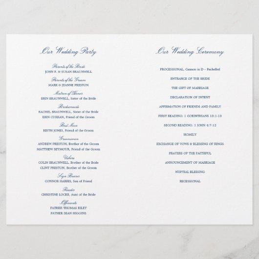 Adirondack Beach Chairs Navy Blue Wedding Programm (Achterkant)