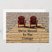 Adirondack Beach Chairs Red Moving New Home Aankondiging (Voorkant / Achterkant)