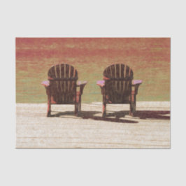 Adirondack Beach Chairs Sunset Rustic Tissuepapier