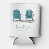 Adirondack Beach Chairs White Blauwgroen Wedding Blikjeskoeler (Voorkant)