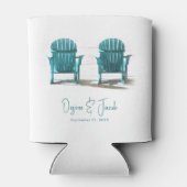 Adirondack Beach Chairs White Blauwgroen Wedding Blikjeskoeler (Achterkant)