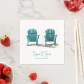 Adirondack Beach Chairs White Blauwgroen Wedding Servet (Insitu)