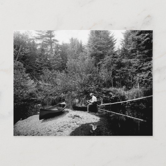 Adirondack Canoe Vissen Briefkaart (Voorkant)