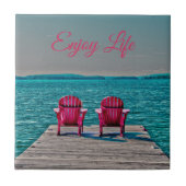 Adirondack Chairs Cottage Geniet van het Blauwgroe Tegeltje (Voorkant)