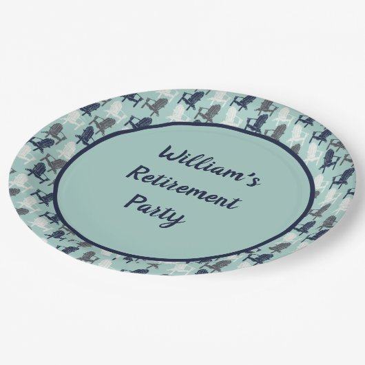 Adirondack Chairs Custom Message Aqua Blue Papieren Bordje (Gekanteld)