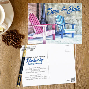 Adirondack Chairs Family Reunion Uw foto toevoegen Briefkaart