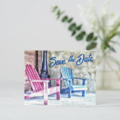 Adirondack Chairs Family Reunion Uw foto toevoegen Briefkaart (Staand voorkant)