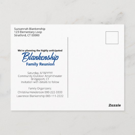 Adirondack Chairs Family Reunion Uw foto toevoegen Briefkaart (Achterkant)