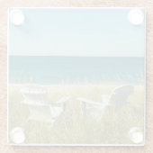 Adirondack Chairs in de Dunes Glazen Onderzetter (Achterkant)