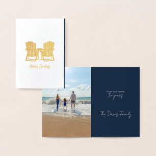 Adirondack Chairs Mini Holiday Greep met foto Folie Kaarten