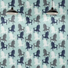 Adirondack Chairs Navy Blue, Aqua, Grey Patterned Behang