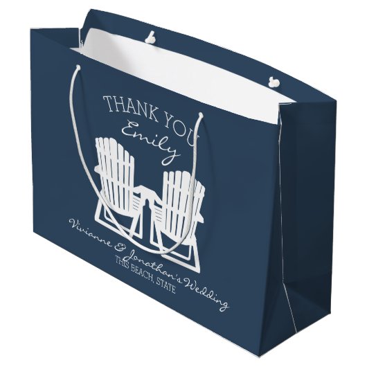 Adirondack Chairs Navy Blue Large Cadeautasje (Achterkant Gekanteld)