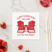 Adirondack Chairs Navy Red Retirement Napkins Servet (Insitu)