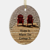 Adirondack Chairs Red Home is de locatie waar het Keramisch Ornament (Rechts)