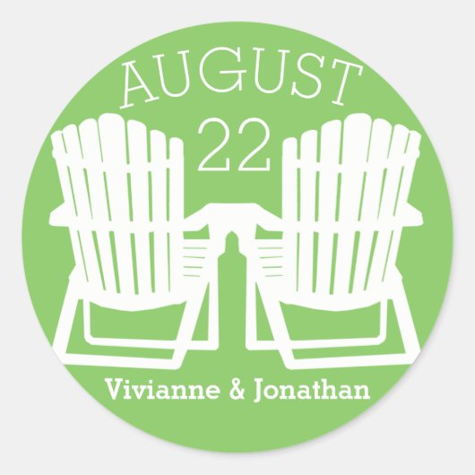 Adirondack Chairs Ronde Sticker (Voorkant)