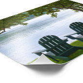 Adirondack Chairs tegenover een meer Foto Afdruk (Hoek)