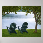 Adirondack Chairs tegenover een meer Poster (Voorkant)