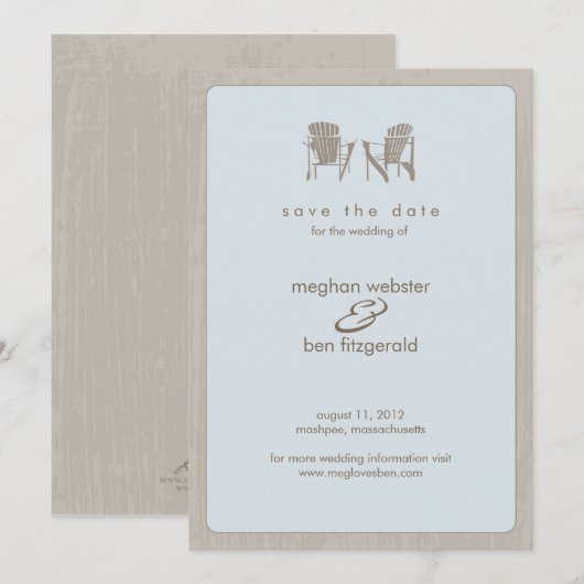Adirondack Chairs Wedding Save the Date (Voorkant / Achterkant)