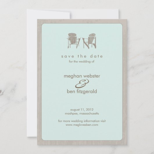Adirondack Chairs Wedding Save the Date (Voorkant)