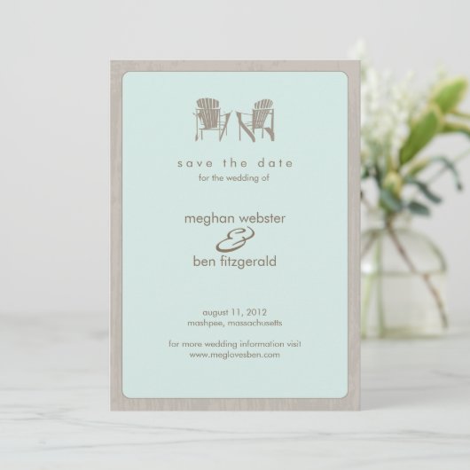 Adirondack Chairs Wedding Save the Date (Staand voorkant)