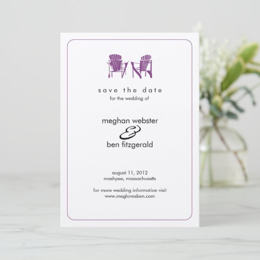 Adirondack Chairs Wedding Save the Date (Staand voorkant)