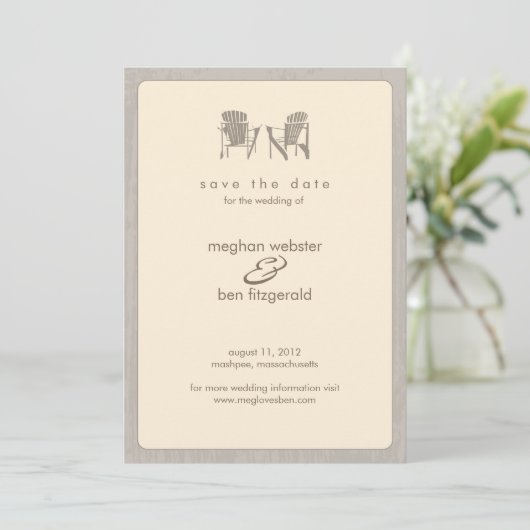 Adirondack Chairs Wedding Save the Date (Staand voorkant)