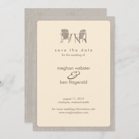 Adirondack Chairs Wedding Save the Date (Voorkant / Achterkant)