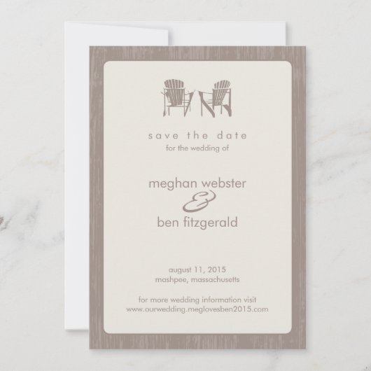 Adirondack Chairs Wedding Save the Date (Voorkant)