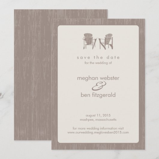 Adirondack Chairs Wedding Save the Date (Voorkant / Achterkant)