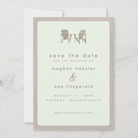 Adirondack Chairs Wedding Save the Date (Voorkant)