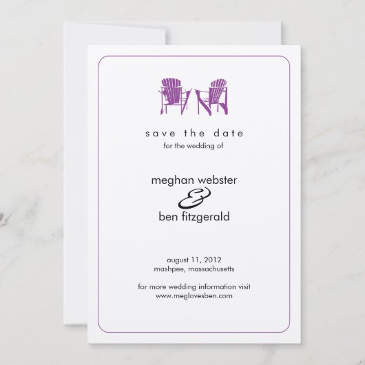 Adirondack Chairs Wedding Save the Date (Voorkant)