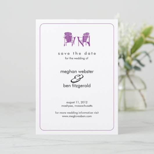 Adirondack Chairs Wedding Save the Date (Staand voorkant)