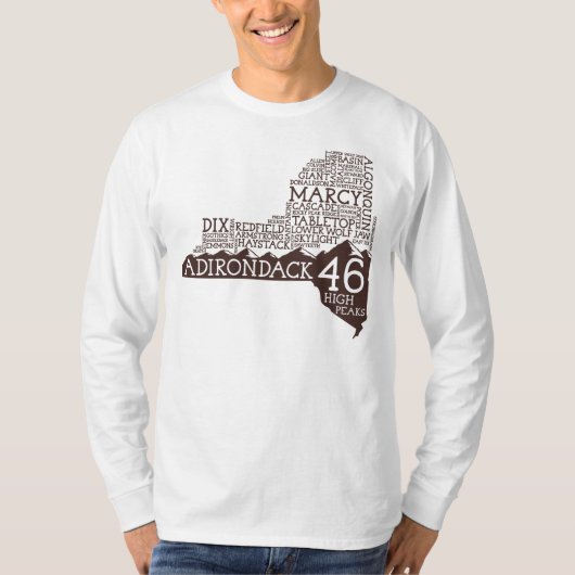 Adirondack High Peaks Long Sleeve T-Shirt (Brown) (Voorkant)