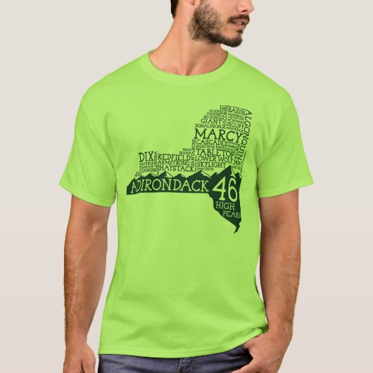 Adirondack High Peaks T-Shirt (Green Logo) (Voorkant)