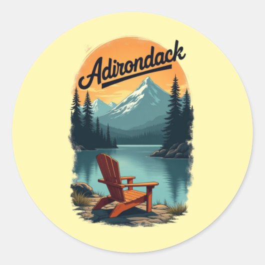 Adirondack Lake Chair Ronde Sticker (Voorkant)