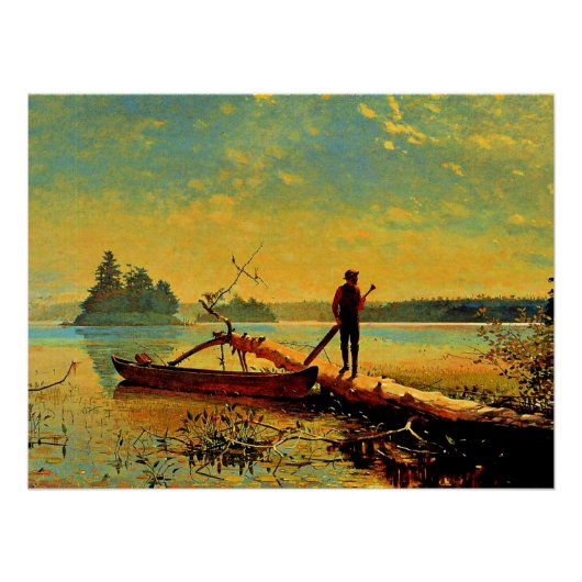 Adirondack Lake door Winslow Homer Perfect Poster (Voorkant)