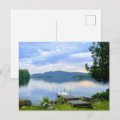 Adirondack Lake en Bergen Briefkaart met Kajaks (Voorkant / Achterkant)