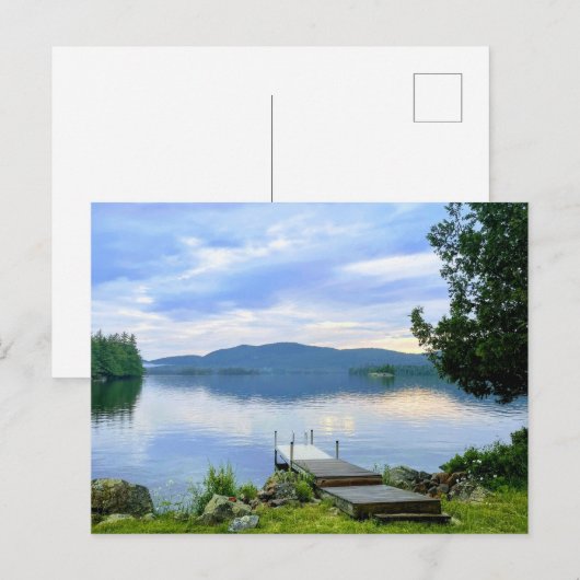 Adirondack Lake en Bergen Briefkaart met Kajaks (Voorkant / Achterkant)