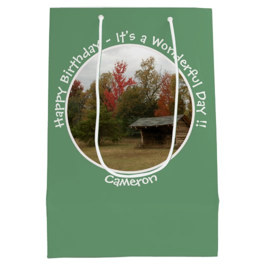 Adirondack Lean-to in de herfst Verjaardagsfeestar Medium Cadeauzakje (Achterkant)