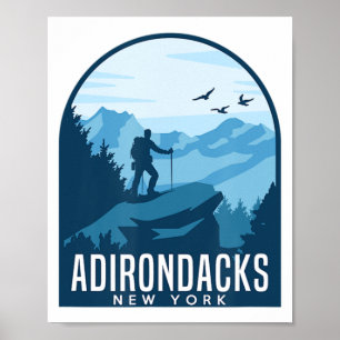 Adirondack Mountain Climate Hiking Mountainer Ad Poster