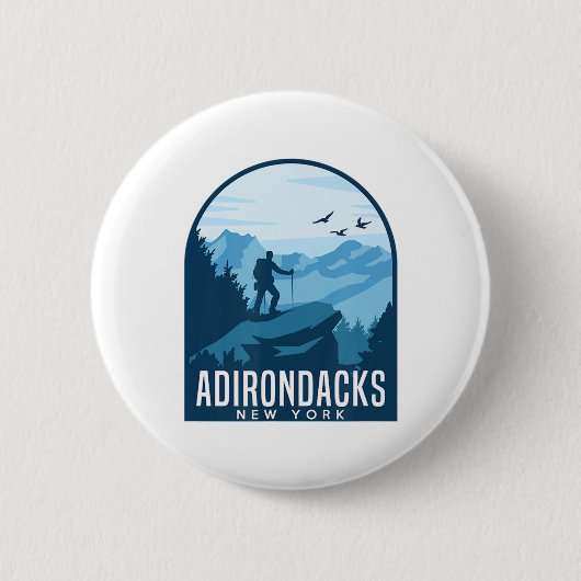 Adirondack Mountain Climate Hiking Mountainer Ad Ronde Button 5,7 Cm (Voorkant)