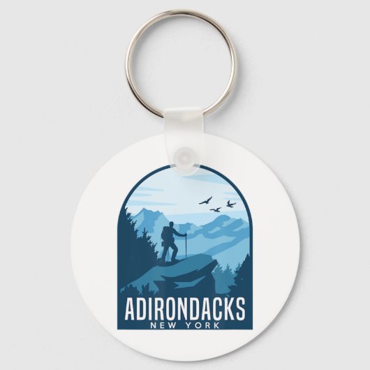 Adirondack Mountain Climate Hiking Mountainer Ad Sleutelhanger (Voorkant)